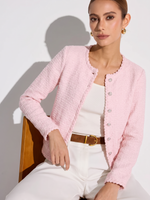 Round Neck Single-Breasted Women Textured Cardigan GOELIA