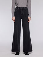 [Preview] Denim Fleece-Lined Women Straight Leg Flare Jeans GOELIA
