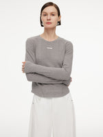 Stretch Round Neck Women Long Sleeve T-Shirt GOELIA