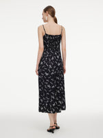 [Preview] Ribbon Print Strap Dress And Cardigan Two-Piece Set GOELIA