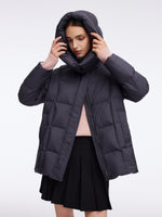 Color Block Goose Down Jacket With Detachable Hood GOELIA