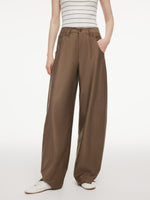Tencel Cotton Blend Women Curved Leg Pants GOELIA