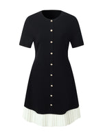 Tencel Blend Color Block Women Knit Mini Dress GOELIA