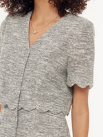 Faux Two-Piece Scallop Hem Women Mini Dress GOELIA