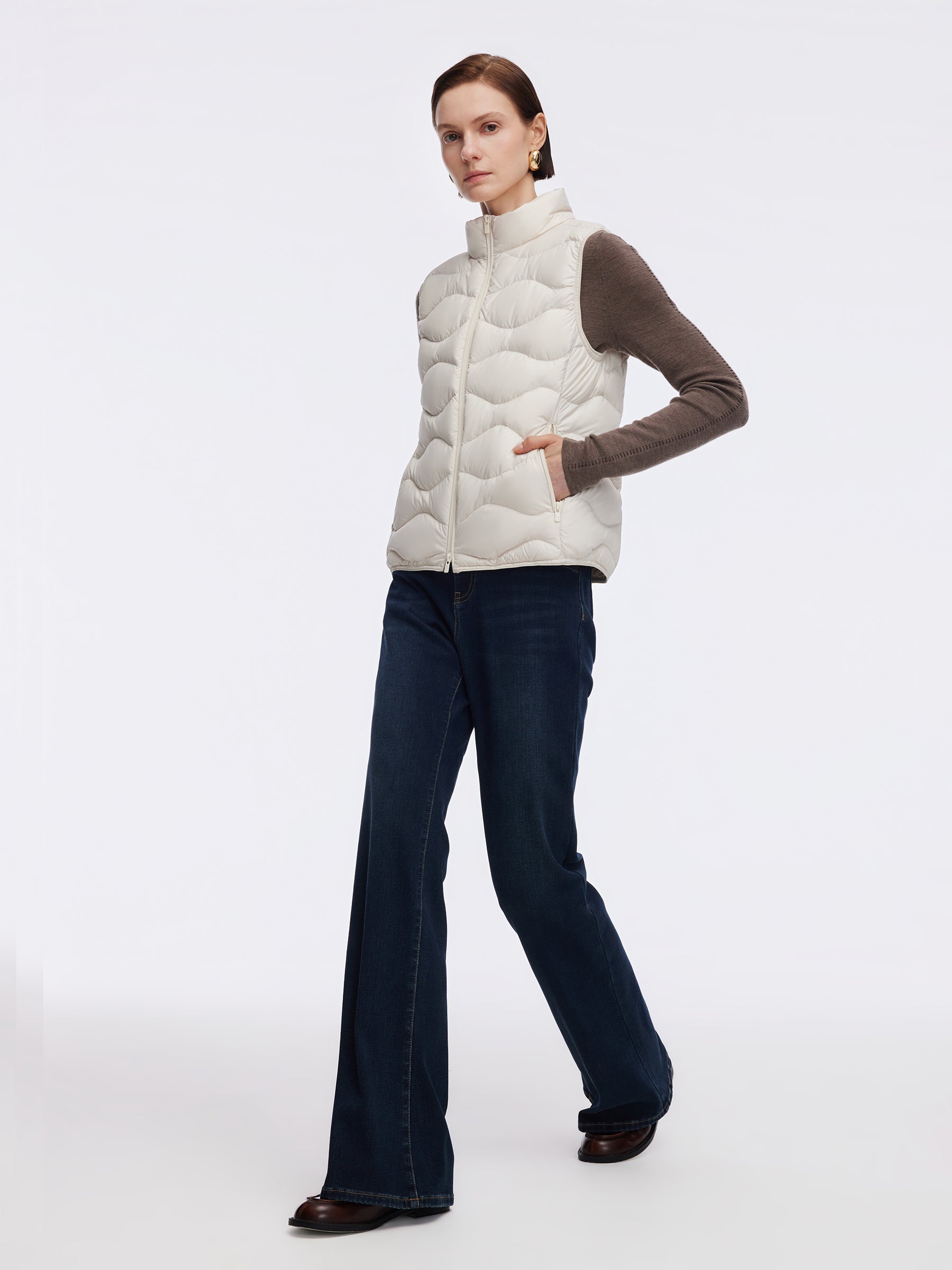 Lightweight Packable Zip-Up Women Goose Down Vest GOELIA