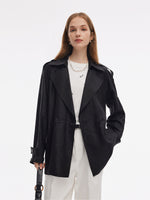 18MM Gambiered Canton Gauze Women Trench Coat GOELIA