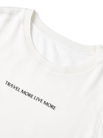 22MM Mulberry Silk Tencel Blend Women Letter Print T-Shirt GOELIA