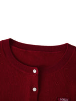[Preview] 100% Wool Rhinestone Cardigan And Skirt Two-Piece Set GOELIA