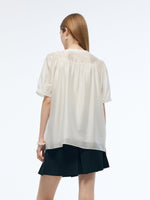 Tencel Blend Women Puff-sleeved Blouse GOELIA