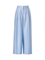 Tencel Acetate Linen Blend Women Straight Leg Pants GOELIA