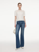 Four-Way Stretch Denim Women Flared Jeans GOELIA