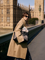 Cotton Color Block Cuffs Unisex Trench Coat GOELIA