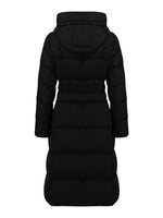 Hooded Long Goose Down Garment With Belt GOELIA