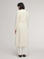 Cashmere Wool Blend Women Overcoat With Detachable Waist Tab GOELIA