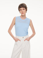 Lyocell Blend Rhinestone Women Knit Tank Top GOELIA