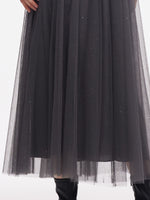 Mesh Elastic Waist Sequins Pleated Women Skirt GOELIA