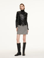 PU Leather Adjustable Waist Women Jacket GOELIA