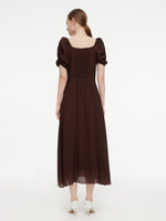 [Preview] 10.5 MM Mulberry Silk Square Neck Women Maxi Dress GOELIA
