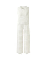 Cotton Openwork Tank Top And Pants Two-Piece Set GOELIA