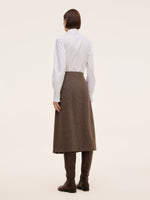 100% Washable Wool A-Line Women Skirt GOELIA