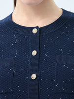 Lyocell Blend Sequins Women Cardigan GOELIA