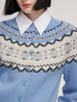 Wool Blend Fair Isle Women Cardigan GOELIA