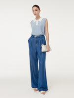 100% Tencel Denim Elastic Waist Women Jeans GOELIA