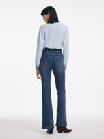 [Preview] Denim Fleece-Lined Women High-Waisted Flared Jeans GOELIA