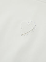 Asymmetrical Hem Heart Decorated Women T-Shirt GOELIA