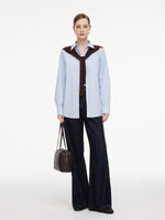 100% Cotton Letter Embroidered Women Oversized Shirt GOELIA