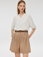 Loose A-Line Women Shorts With Belt GOELIA