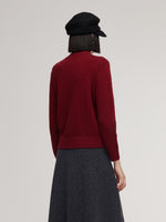 Wool Jacquard Mock Neck Women Sweater GOELIA