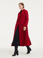 Cashmere Wool Blend Notched Collar Double-Faced Women Overcoat GOELIA