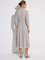Triacetate Blend Women Belted Maxi Shirt Dress GOELIA