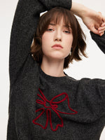 Bowknot Round Neck Women Sweater GOELIA