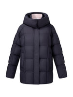 Color Block Goose Down Jacket With Detachable Hood GOELIA