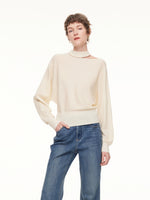 100% Wool Cut Out Women Sweater GOELIA