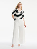 Round Neck Striped Knitted Women Top GOELIA