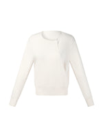 Lyocell Wool Blend Asymmetrical Neck Women Knit Top GOELIA
