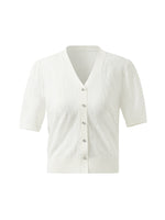 Iris Jacquard Sequins Single-Breasted Knitted Women Cardigan GOELIA