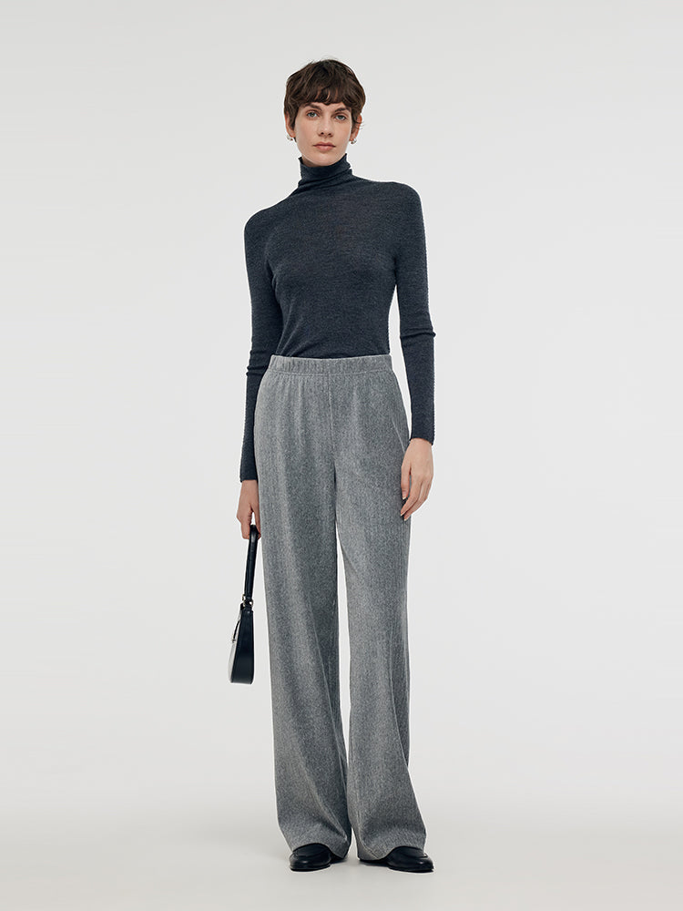 Petite Elastic Waist Knitted Women Pants GOELIA