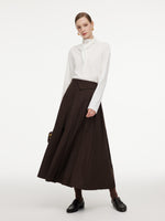 [Preview] A-Line Side Slit Women Pleated Skirt GOELIA