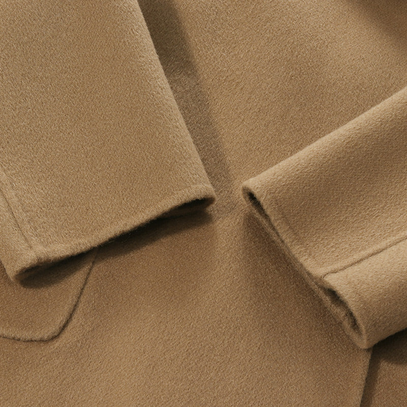 Removable Mink Fur Collar Cashmere Overcoat GOELIA