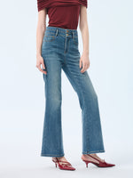 Denim Micro-Flared Women Ankle-Length Jeans GOELIA