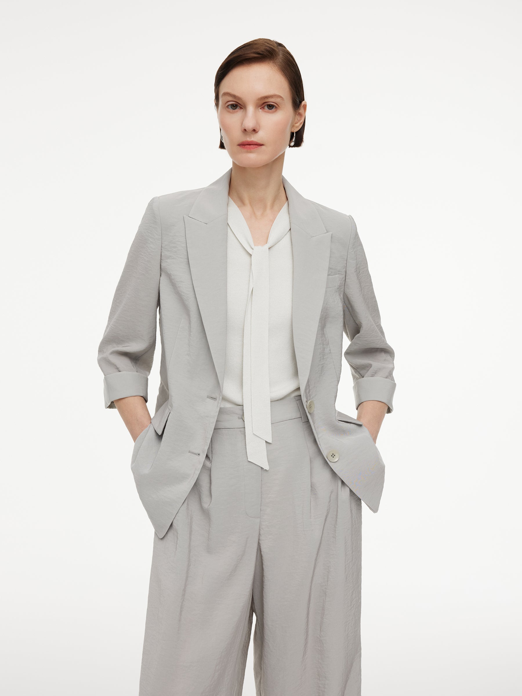 Triacetate Blend H-Line Women Blazer GOELIA