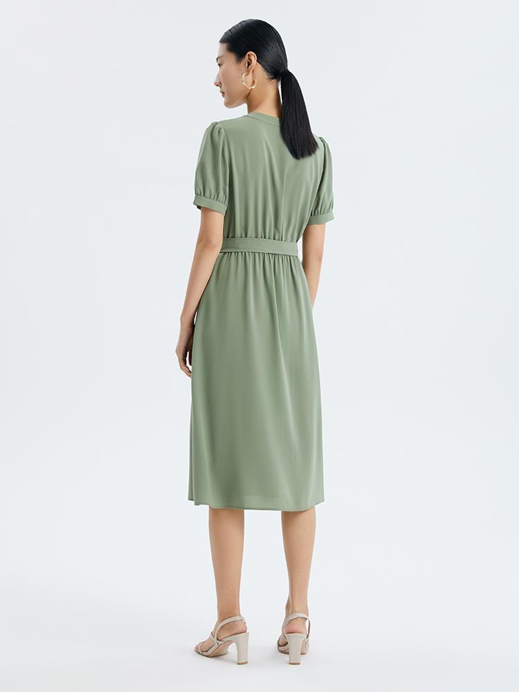 Acetate Waist Dress With Belt GOELIA