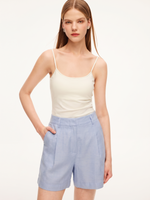 Tencel Acetate Linen Blend Women Shorts GOELIA