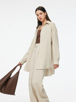 100% Linen Women Oversized Shirt GOELIA