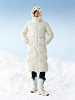 Thermal Tech Back Hooded Unisex Long Goose Down Coat GOELIA