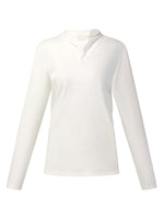Triacetate Tencel Blend Tie Neck Women Knit Top GOELIA